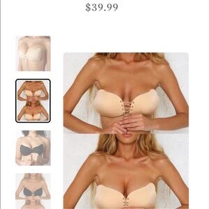 Wats Up Nude D Cup strapless backless stick-on pushup bra